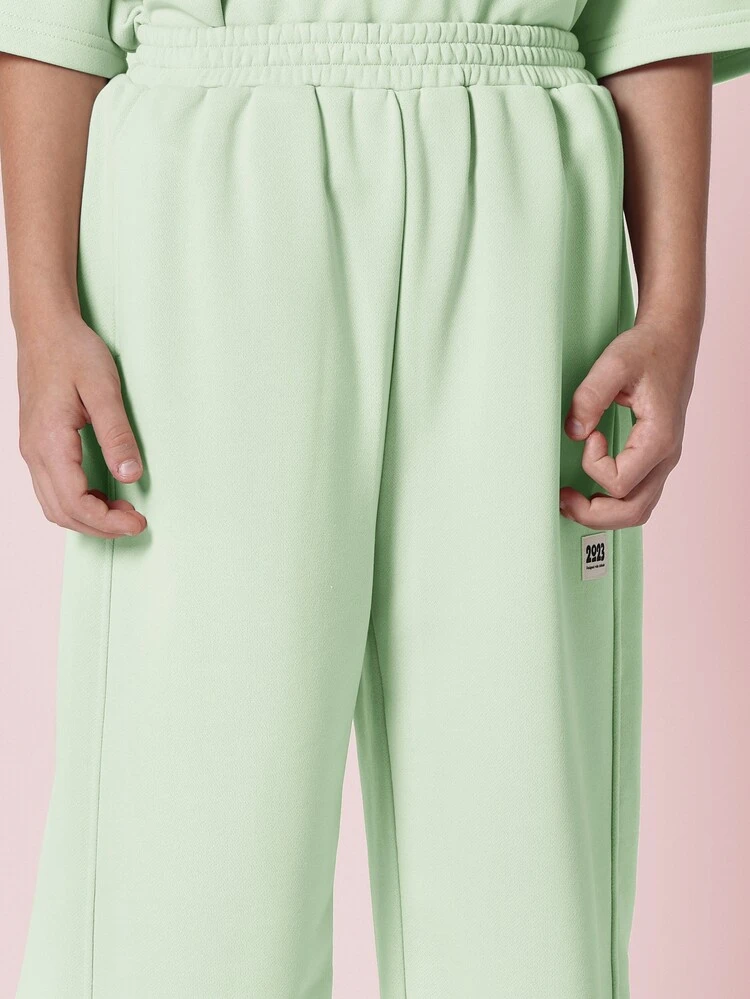 Boys Oversized Mint Green T-Shirt And Wide Leg Sweatpants Coordinate Set Matching Outfit