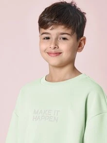 SUMWON Boys Oversized Mint Green T-Shirt And Wide Leg Sweatpants Coordinate Set Matching Outfit - Mint Green - View 5