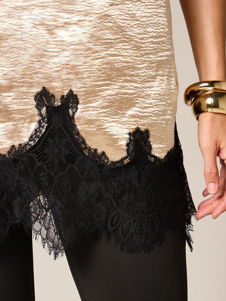 AiiRZ Satin Lace Trim Mini Slip Dress With Eyelash Detail Bodycon Cami Evening Date Night Formal Special Occasion Valentine Party Wedding Guest