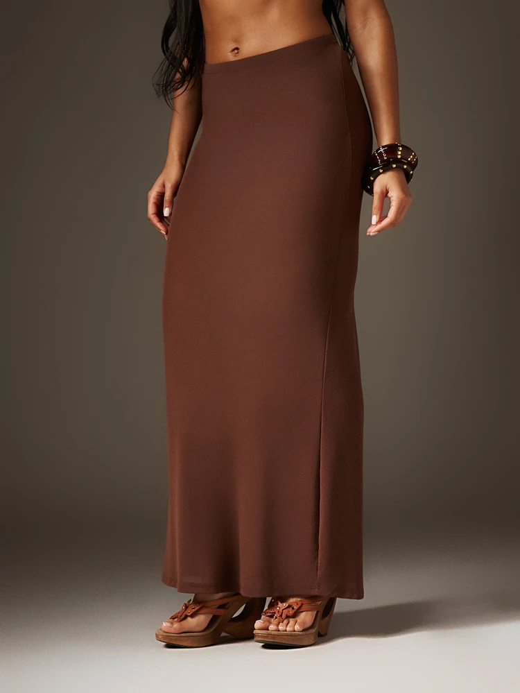 MISSGUIDED Midi Length Mesh Bodycon Skirt With Lace Up Back Detail Ankle Length Figure Hugging Pencil Maxi Silhouette