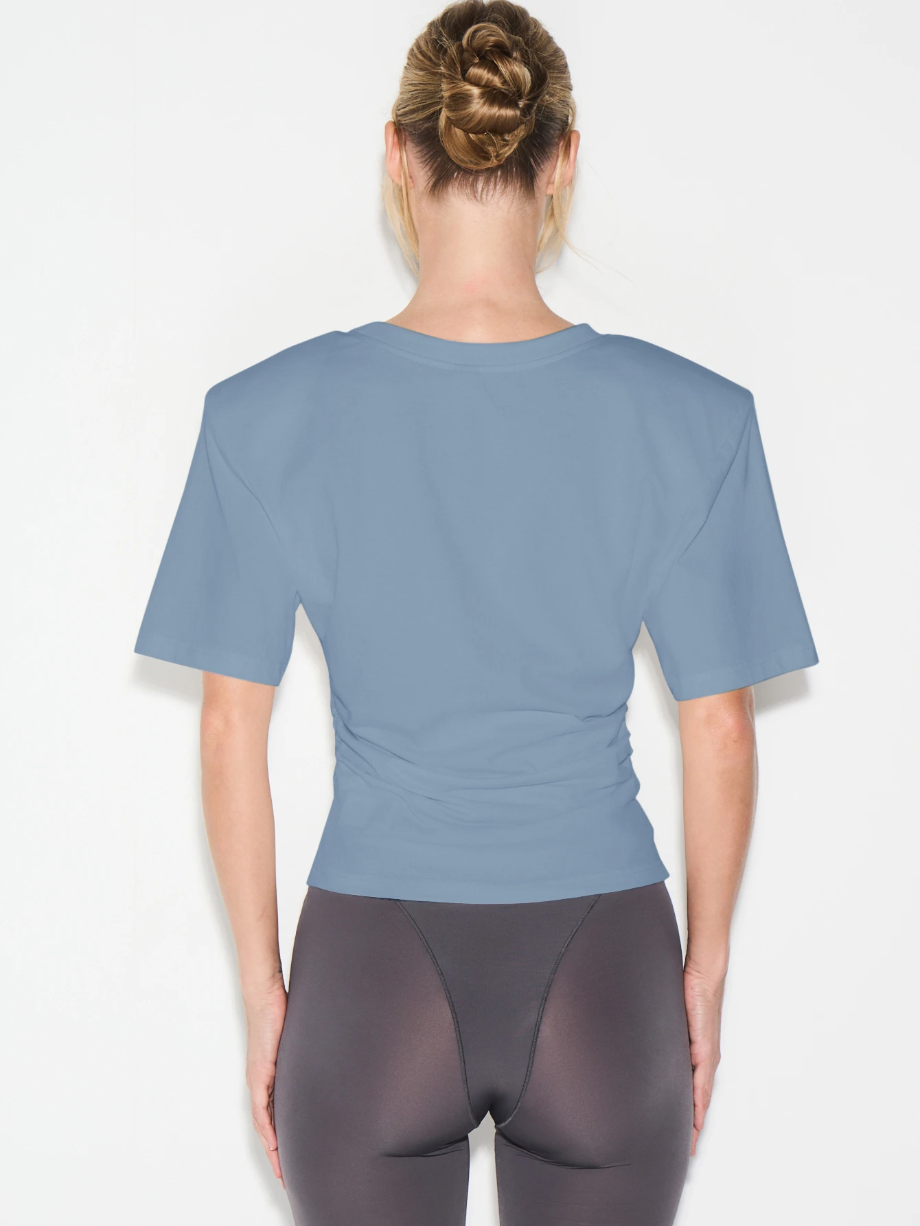 KIZN Shoulder Pad T Shirt With Structured Silhouette