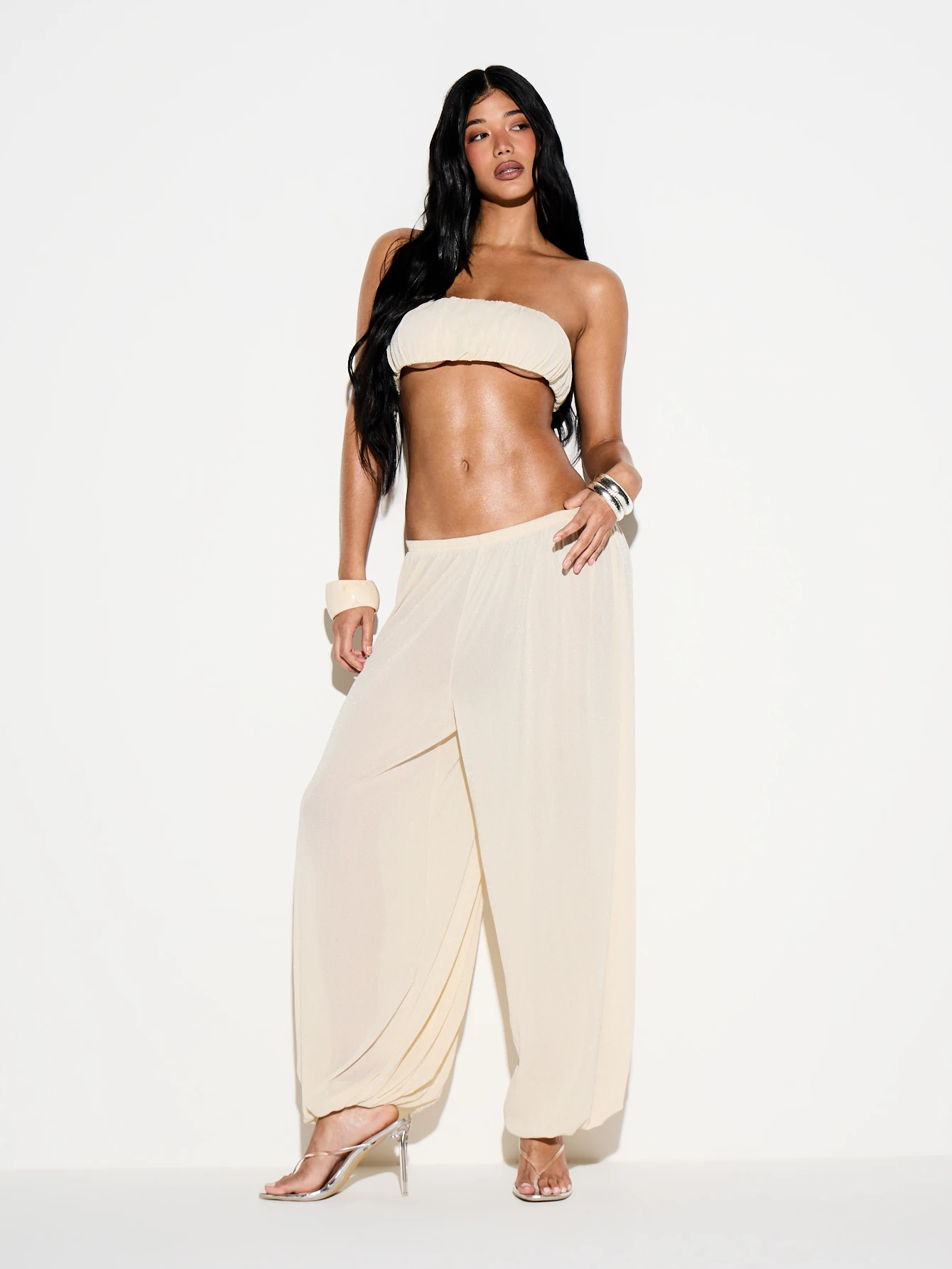 KIZN Strapless Bralette And Balloon Trousers Set