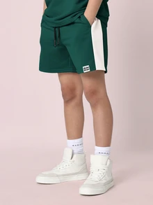 SUMWON 布鲁克林拼接两件套少女短袖休闲春夏套装 - 綠色 - 查看 4