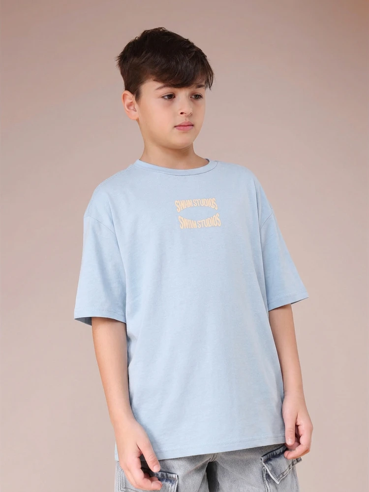 T-shirt oversize con grafica, manica corta, girocollo, casual, estivo, primaverile, con stampa logo, basic, per ragazzi e giovani