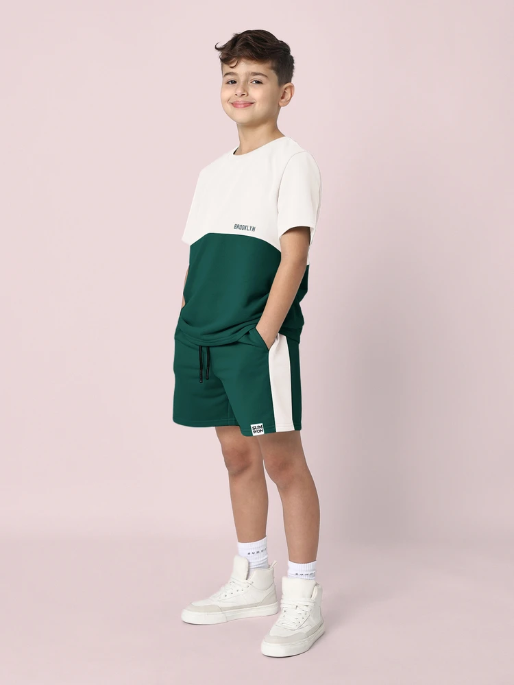 Brooklyn Paneled Two Piece Coordinated Tween Set Short Sleeve Casual Summer Spring Outfit