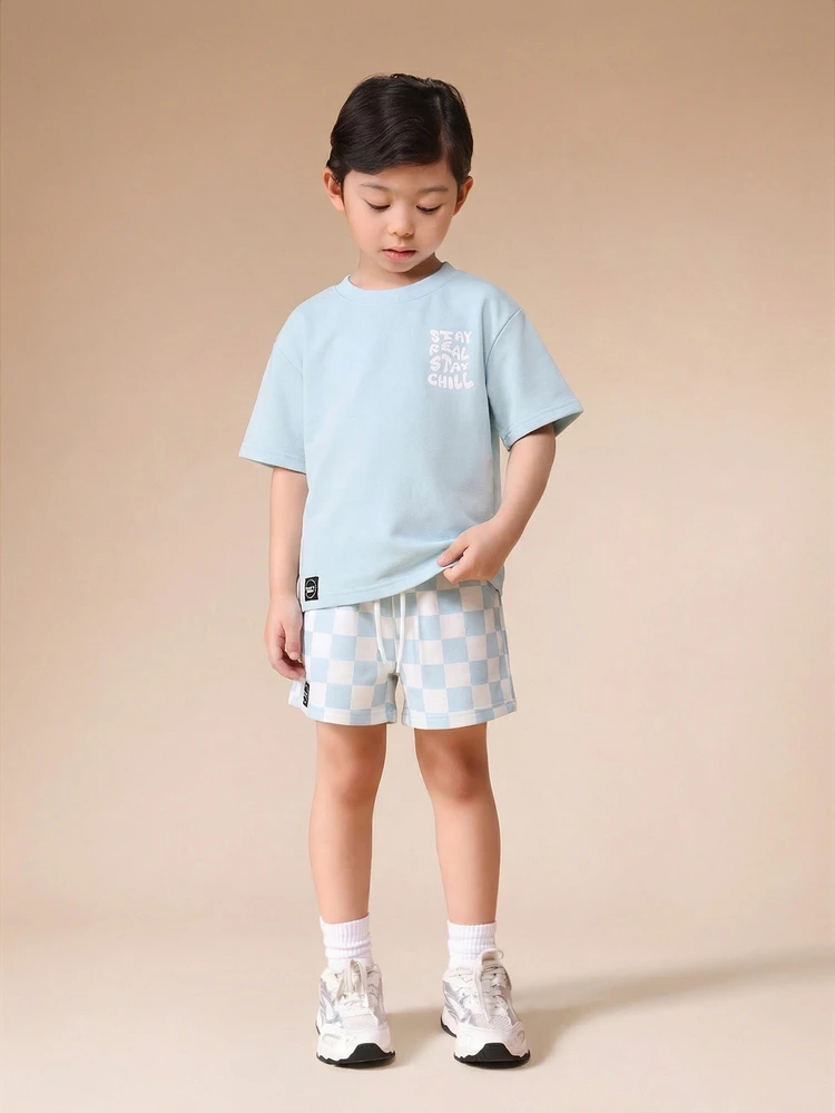 Stay Chill Relaxed Fit Short Sleeve Crew Neck Summer Casual Coordinating Two Piece Set