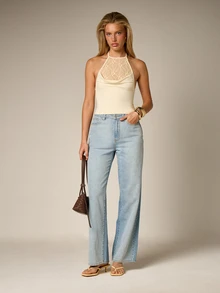 AiiRZ Áo hai dây không tay phối ren, kiểu dáng crop top ôm sát, nữ tính, lấy cảm hứng từ phong cách vintage, thanh lịch và sang trọng, thích hợp mặc mùa hè. - Vàng nhạt - Xem 4