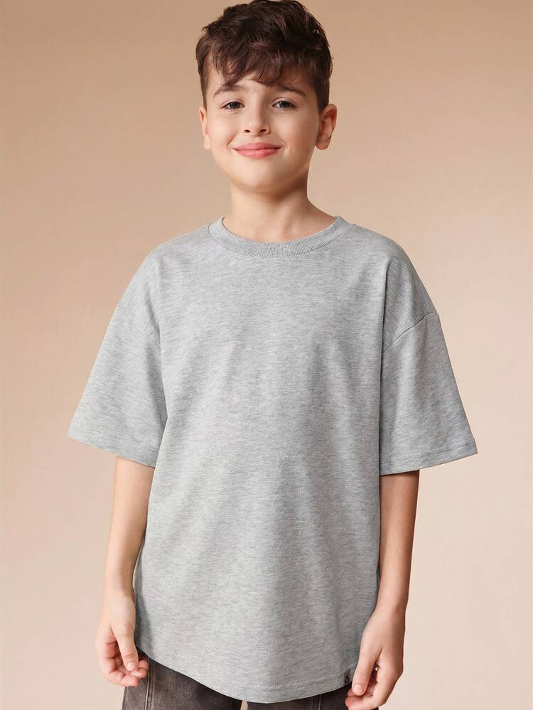 Oversized Logo Script Tee Short Sleeve Crew Neck Casual Everyday Basic Comfort Top