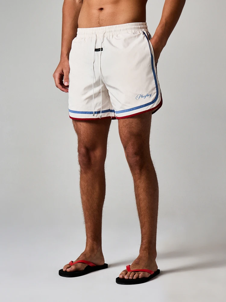 PLAYBOY X SUMWON Swim Trunks With Contrast Trim Detail