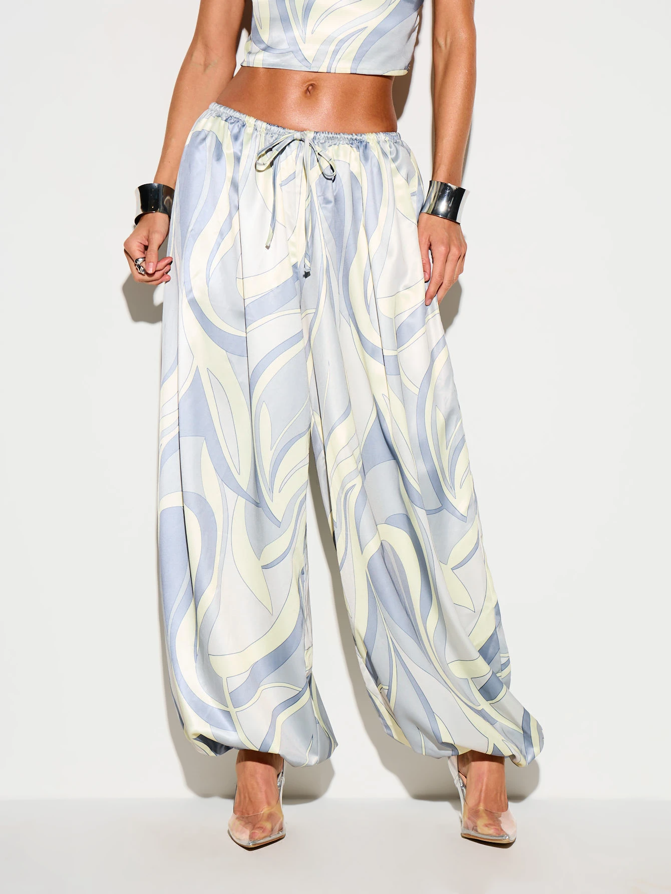 KIZN Swirl Print Wide Leg Balloon Pants