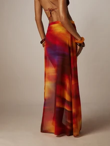 MISSGUIDED Tie Dye Beach Sarong Cover Up Summer Vacation Pool Wrap Around Skirt - Multicolor - View 3