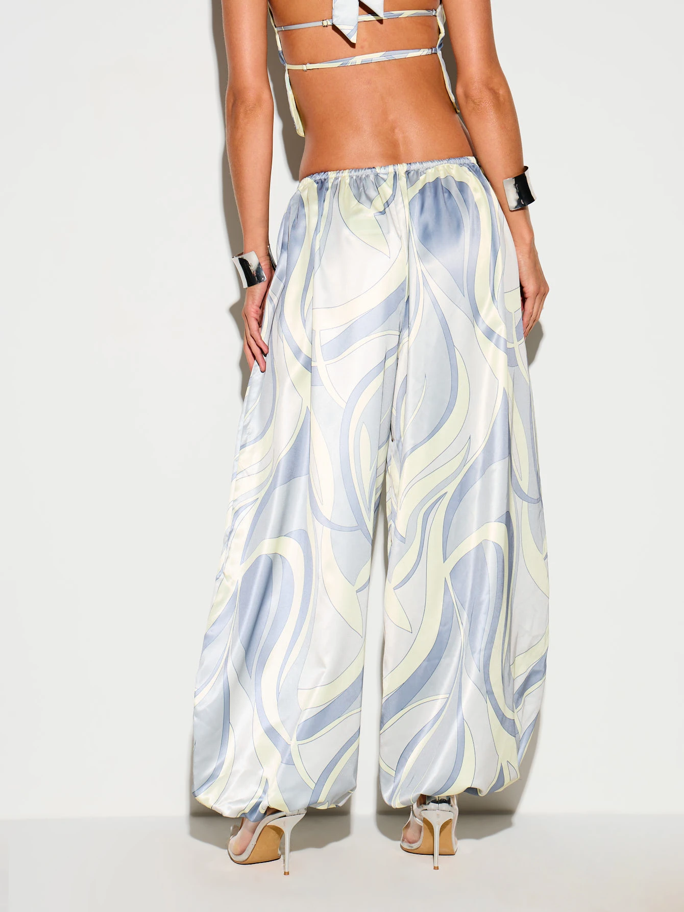 KIZN Swirl Print Wide Leg Balloon Pants