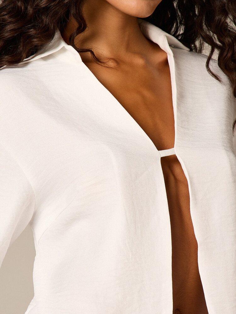 Long Sleeve Linen Feel Open Front Blazer