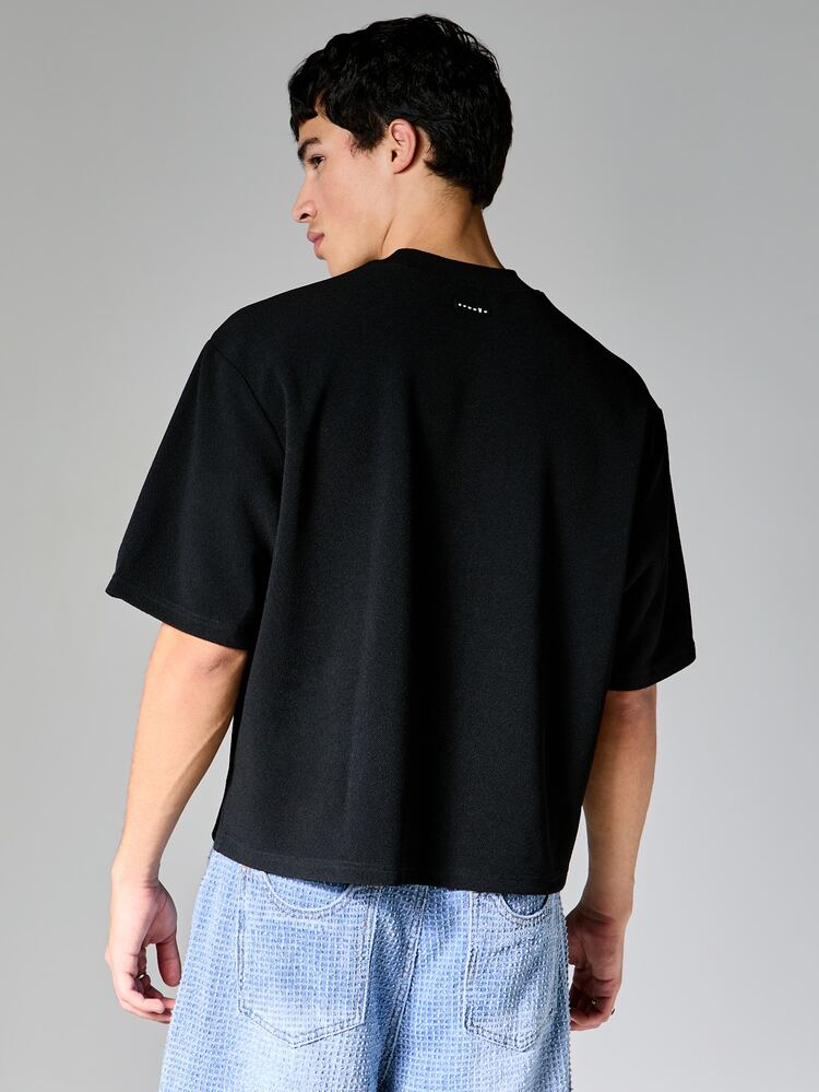 PLAYBOY X SUMWON Oversized T-Shirt mit Herz-Grafik-Muster, Rundhalsausschnitt, Kurzarm, lässiger Streetwear-Look, modernes Modedesign, Regular Fit