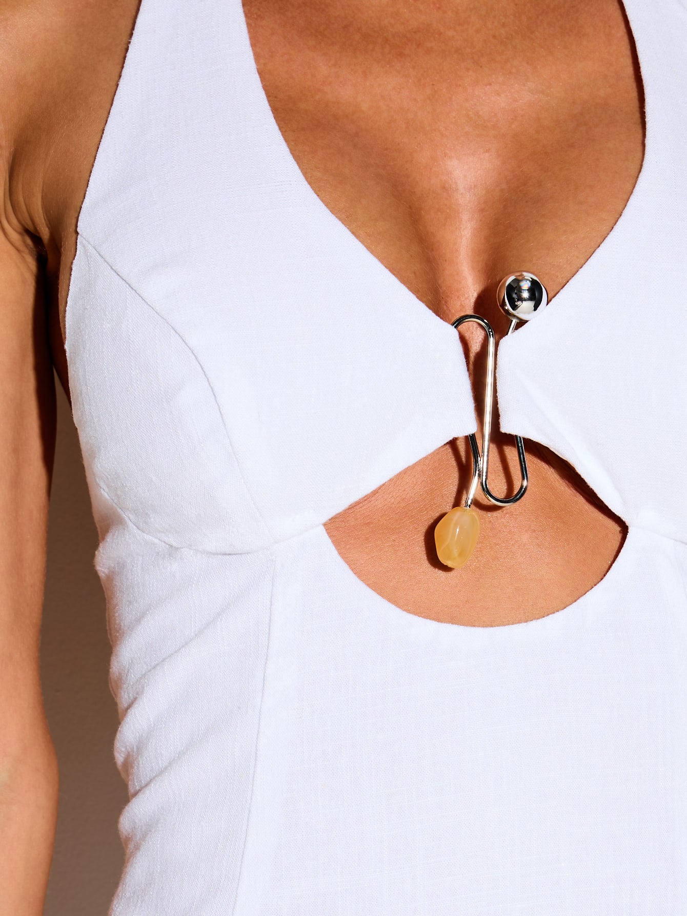 KIZN Halter Cut Out Ring Detail Dress