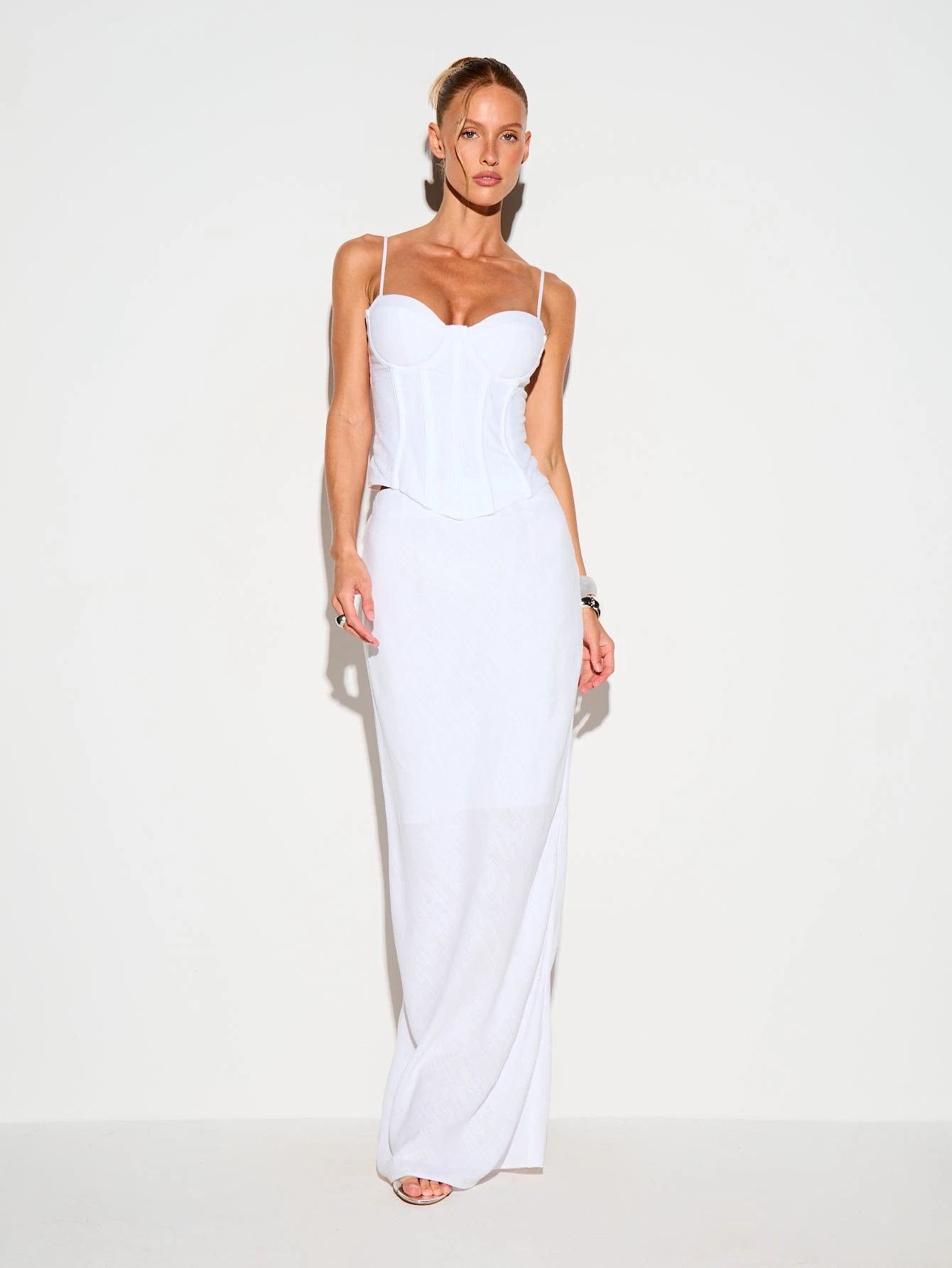 KIZN Linen Corset With Sweetheart Neckline