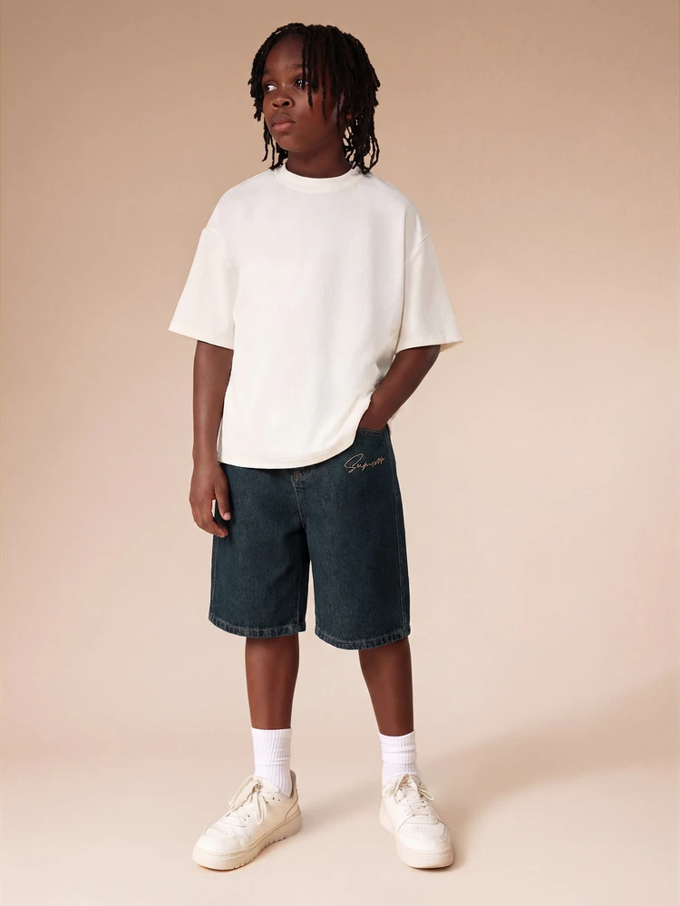Carpenter Bleach Wash Relaxed Fit Knee Length Casual Everyday Versatile Summer Spring Denim Shorts With Utility Pockets