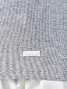 PLAYBOY X SUMWON Bunny Logo Grey Ribbed Tank Top With Crew Neck For Casual Summer Wear Holiday Style - Grey - View 6