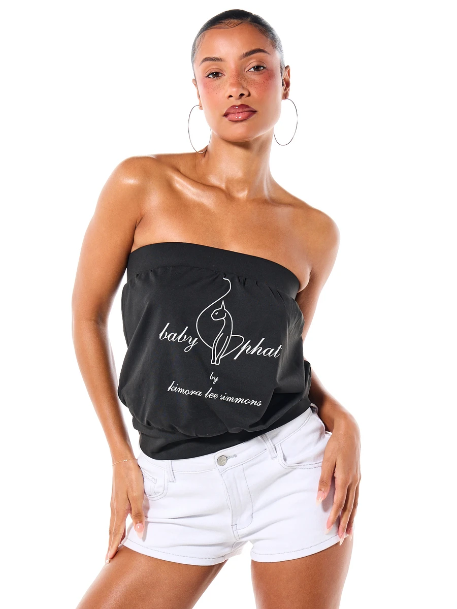 BABYPHAT Áo quây không dây bằng vải jersey với họa tiết logo, màu đen. - màu đen - Xem 1