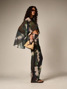 AiiRZ 女士扎染印花网纱斗篷式沙滩罩衫 - 彩色 - 查看 3