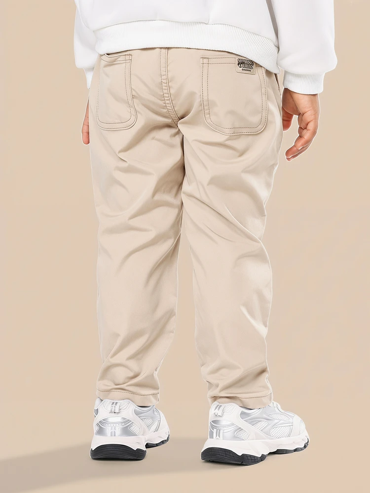 Calça Cargo Casual Masculina com Cordão na Cintura, Detalhe de Costura em Contraste, Caimento Relaxado, Uso Diário