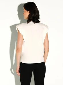 KSTM Top sin mangas con cuello redondo y diseño minimalista, con acolchado en los hombros, esencial de verano para uso casual diario - Gris - Ver 2