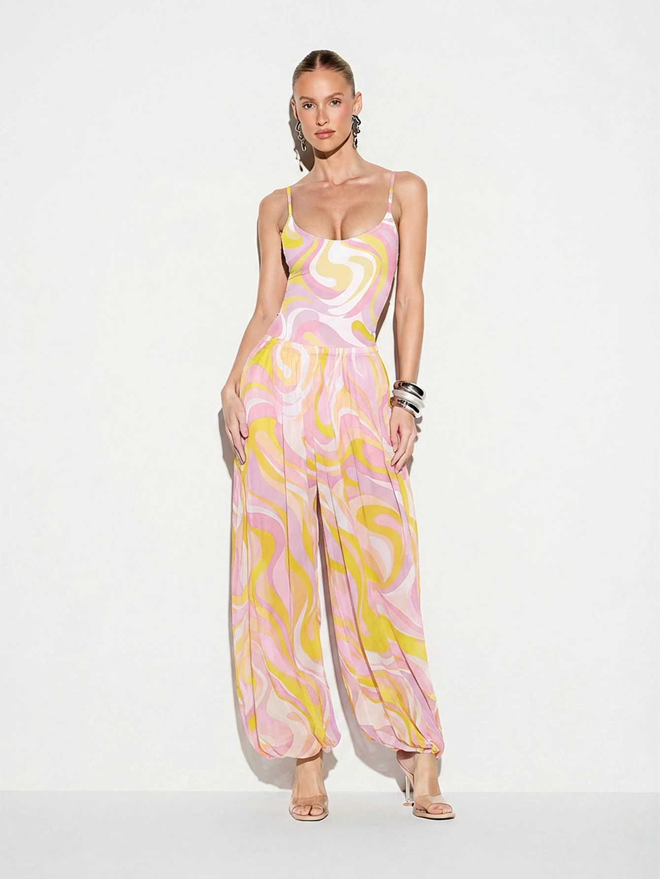 KIZN Swirl Print Balloon Beach Trousers