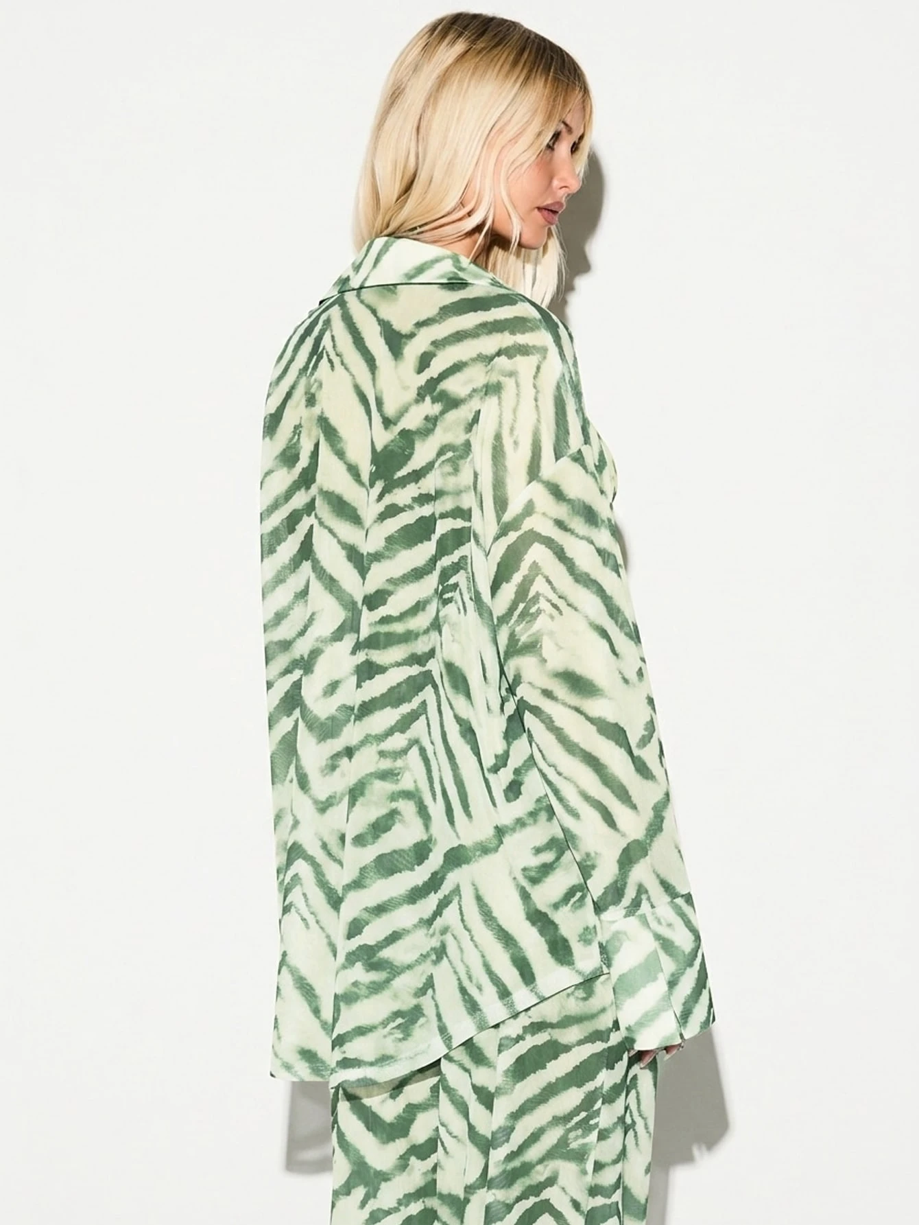 KIZN Tiger Print Mesh Beach Shirt