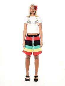 SUMWON WOMEN Áo thun crop top in hình bikini, tay ngắn, kiểu dáng thường ngày cho mùa hè, lễ hội. - trắng - Xem 3
