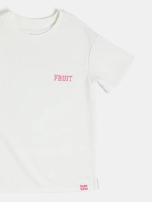 SUMWON Girls Organic Fruit Market Vintage Graphic Short Sleeve Crew Neck T-Shirt With Retro Label Design Summer Top - White - View 4