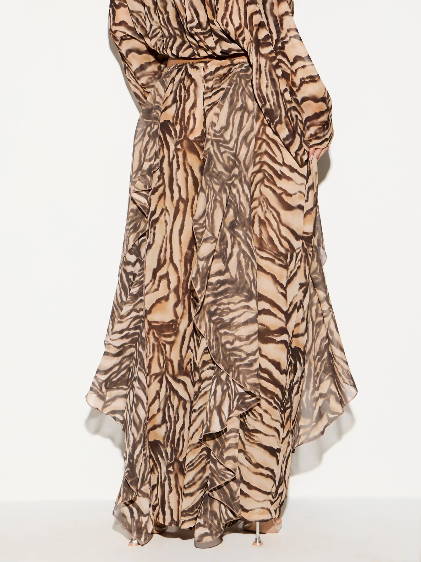 KIZN Zebra Print Wide Leg Palazzo Trousers
