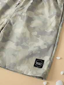 SUMWON Camouflage Swim Shorts With Drawstring For Beach Pool Summer Swimming Fun - Khaki - View 2