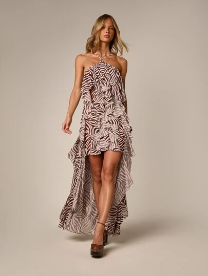  AiiRZ gestuftes Spitzendetail Boho Minikleid mit verstellbaren Spaghettiträgern und asymmetrischem Saum, perfekt für Frühling Sommer Lässig Beach Urlaub Party Hochzeitsgast