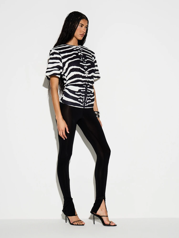 KIZN Mesh Leggings With Frog Clasp Detail