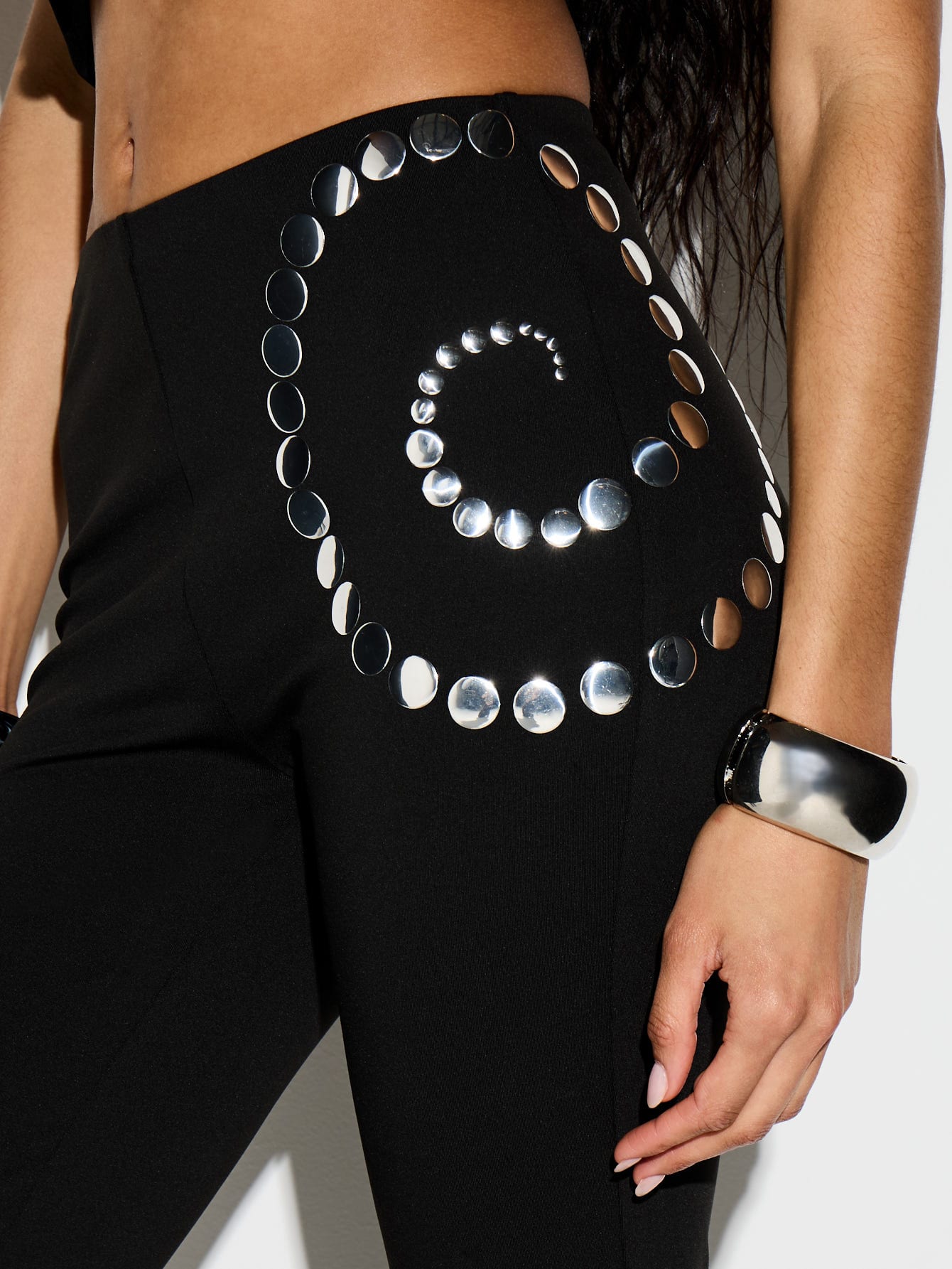 KIZN Flared Trousers With Spiral Stud Detail