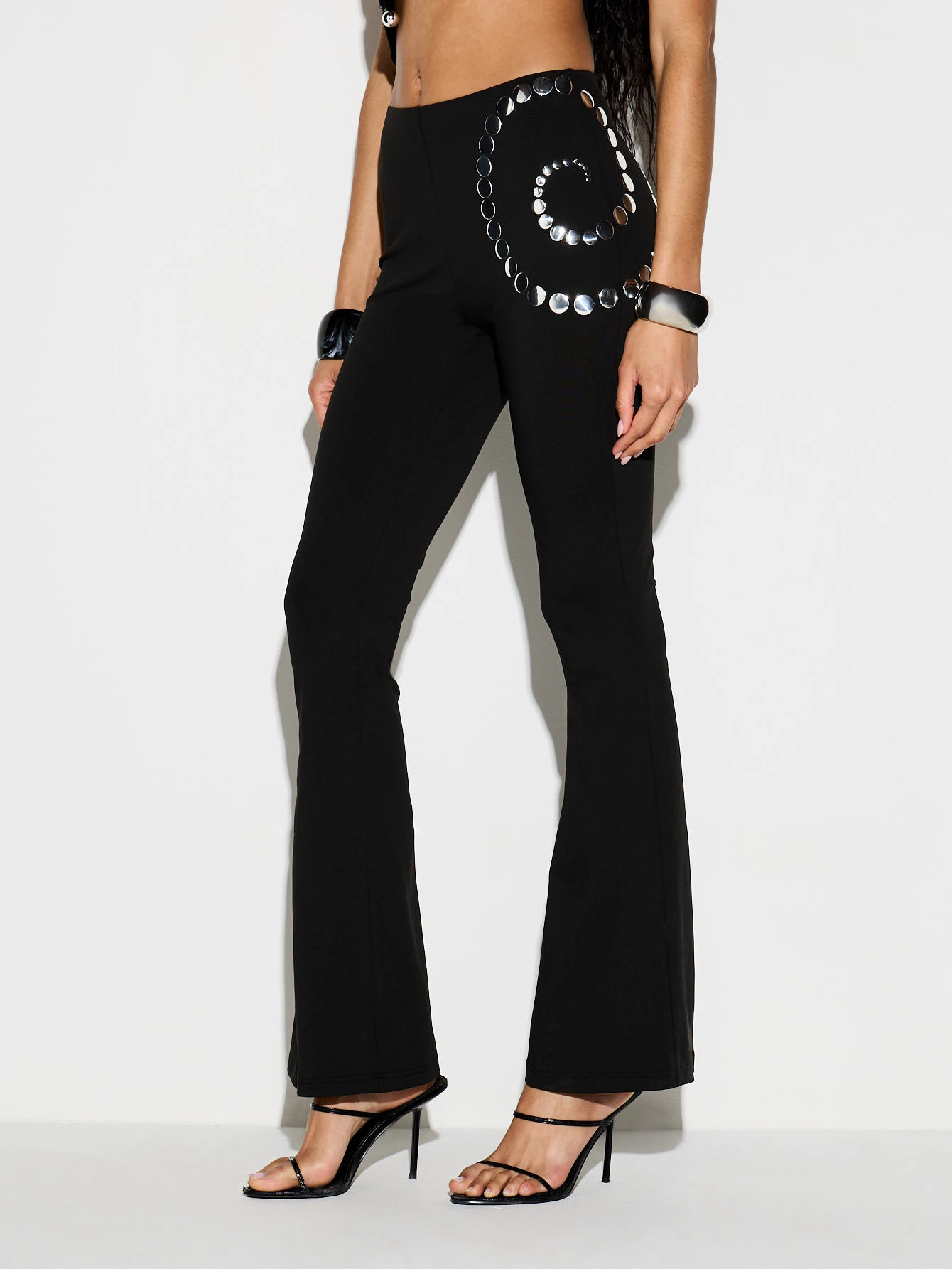 KIZN Flared Trousers With Spiral Stud Detail