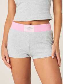 MISSGUIDED Quần short ngắn bó sát màu hồng tương phản, kiểu dáng gợi cảm, thích hợp mặc nhà trong kỳ nghỉ hè. - Màu Xám nhạt - Xem 1