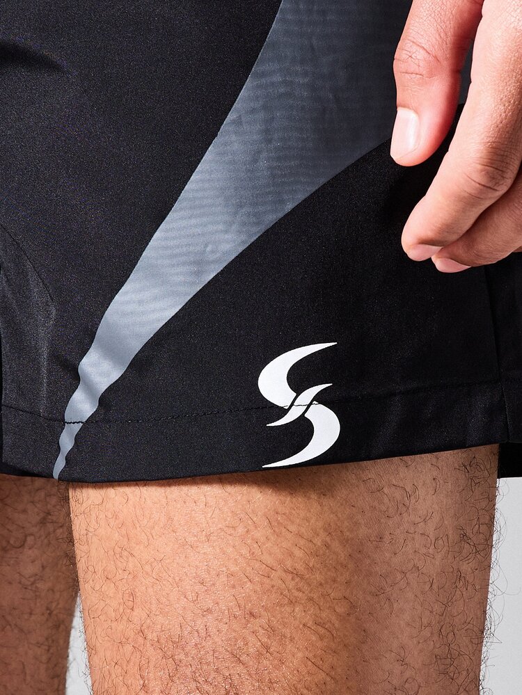 Regular Fit Beach Shorts With Contrast Panel Detail And Flat Hem For Summer Vacation And Holiday