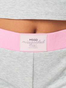 MISSGUIDED Quần short ngắn bó sát màu hồng tương phản, kiểu dáng gợi cảm, thích hợp mặc nhà trong kỳ nghỉ hè. - Màu Xám nhạt - Xem 5