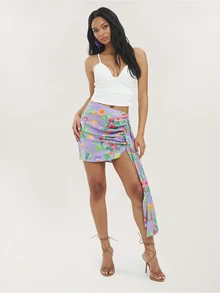 Dancing Leopard Multicolour Midi Skirt, Skirt For Women, Summer Outfits For Women, Holiday Outfits, Date Night Outfit, Party Skirt Women, Vacation Outfits Women - Multicolor - View 4