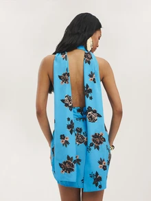 Dancing Leopard Print Plunge Scarf Mini Dress, Summer Outfits For Women, Holiday Dress, Party Dress Women, Date Night Dress, Vacation Dr... - Multicolor - View 2
