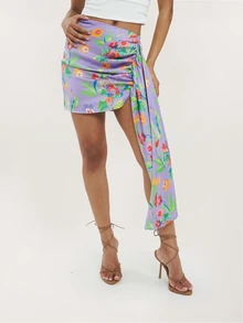 Dancing Leopard Multicolour Midi Skirt, Skirt For Women, Summer Outfits For Women, Holiday Outfits, Date Night Outfit, Party Skirt Women, Vacation Outfits Women - Multicolor - View 5