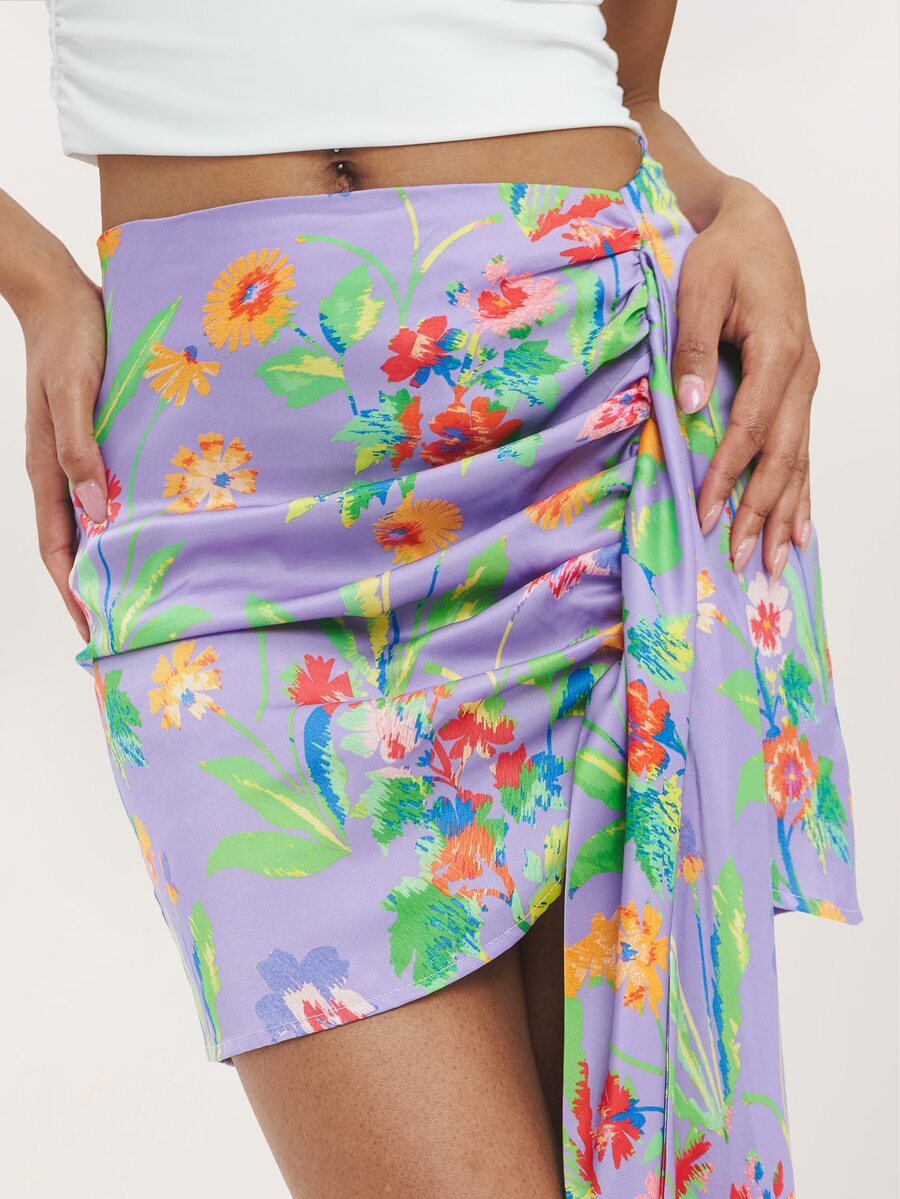 Dancing Leopard Multicolour Midi Skirt, Skirt For Women, Summer Outfits For Women, Holiday Outfits, Date Night Outfit, Party Skirt Women, Vacation Outfits Women - Multicolor - View 1