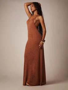 MISSGUIDED Váy maxi nữ - màu nâu - Xem 3