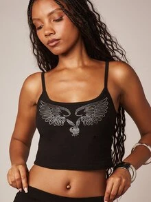 Missguided x Playboy Áo tank top và áo hai dây dành cho nữ - màu đen - Xem 5