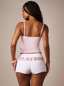Missguided x Playboy Áo tank top và áo hai dây dành cho nữ - Hồng - Xem 2