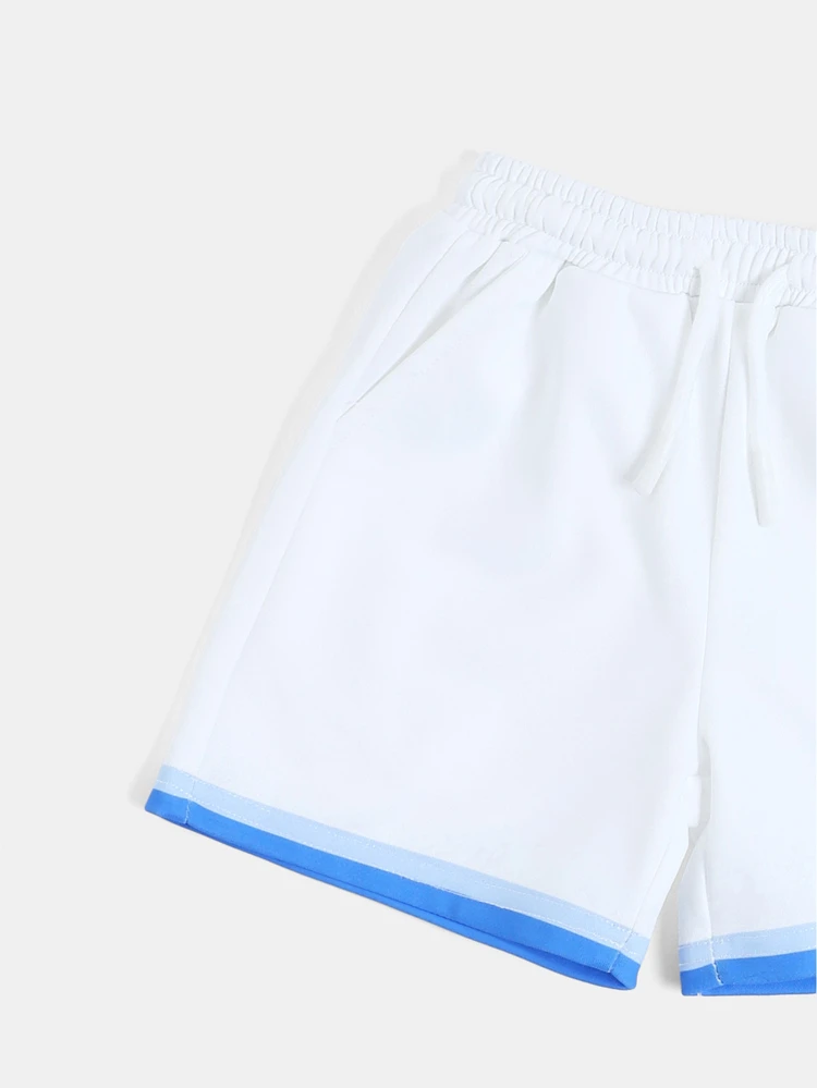 Boys Santorini Graphic Print Crew Neck Short Sleeve Co-Ord Tee And Shorts Set Summer Vacation