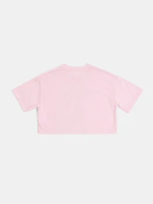 SUMWON Studios Ballerina Crop T-Shirt With Ballet Shoes And Bow Print For Young Girls - Baby Pink - View 2