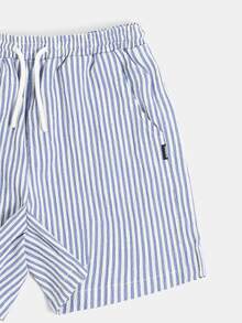 SUMWON Bộ đồ hai mảnh gồm áo phông in hình và quần short kẻ sọc cho bé trai, thích hợp cho kỳ nghỉ hè. - Nhiều màu - Xem 5