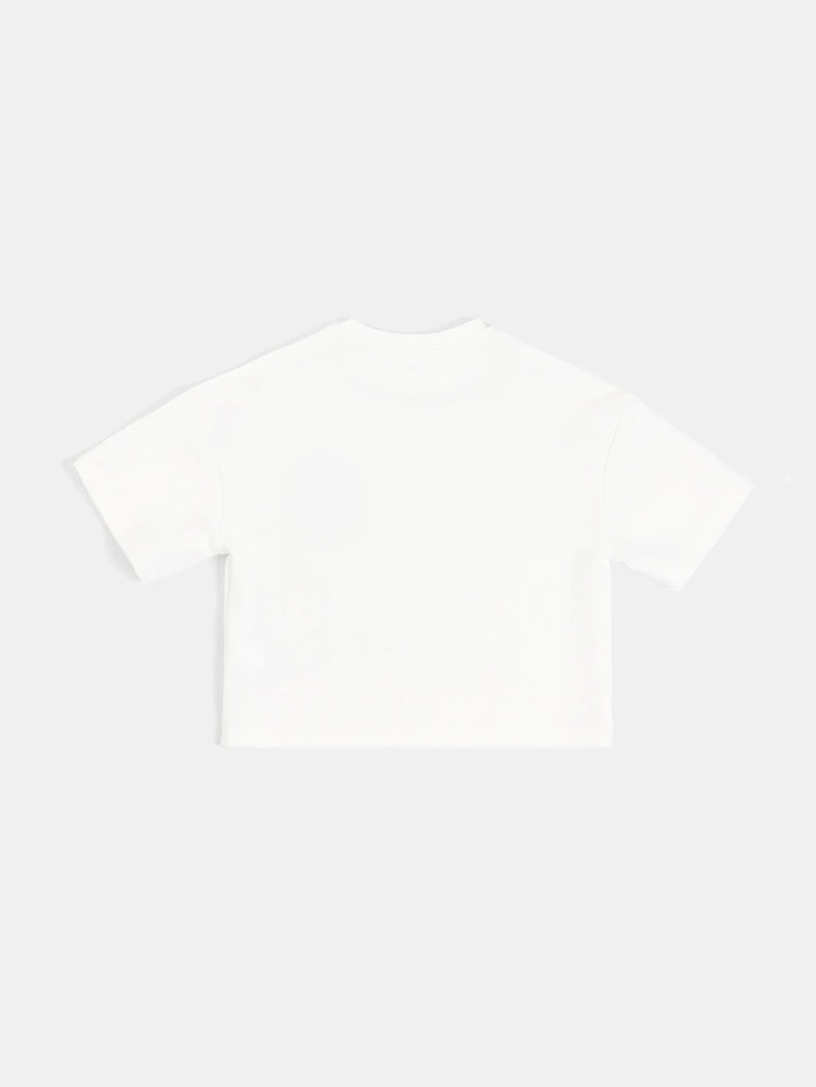 Boys Oversized Crew Neck Short Sleeve T-Shirt With Bubble Logo Chest Print Casual Summer Top